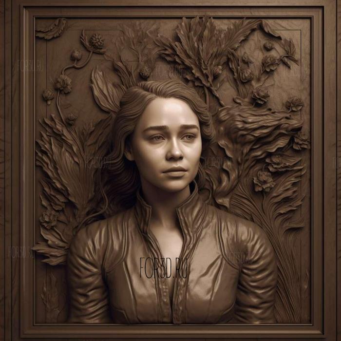 Emilia Clarke 4 stl model for CNC